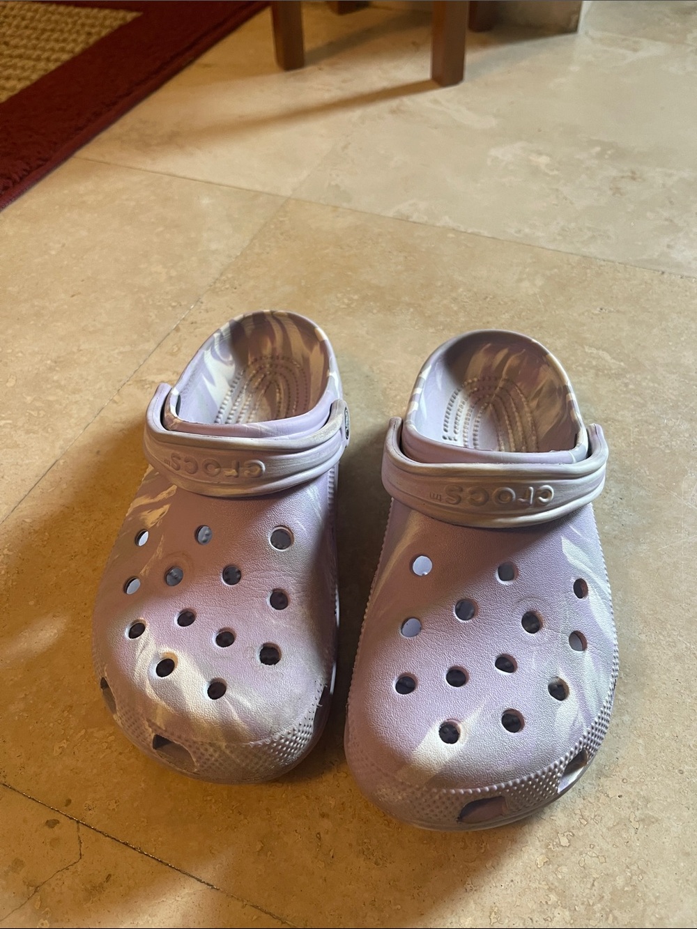 CROCS Kids Classic Clog in Lavender Tie-Dye